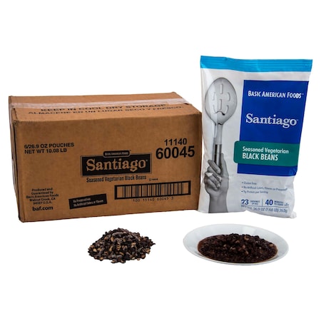 Baf Santiago Santiago Seasoned Vegetarian Black Beans 26.9 oz. Pchs, PK6 60045